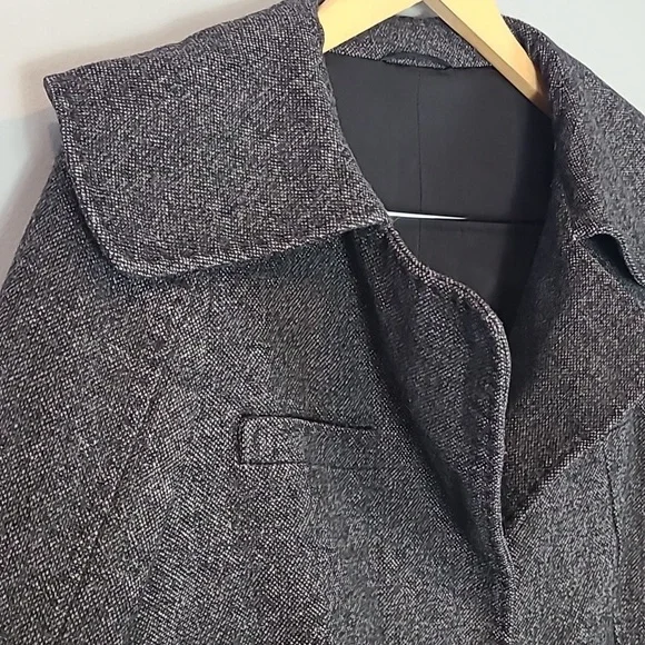 Neil Barrett Wool Trench Coat Steampunk Y2K Snap Front Luxury Winter‎ Womens XS